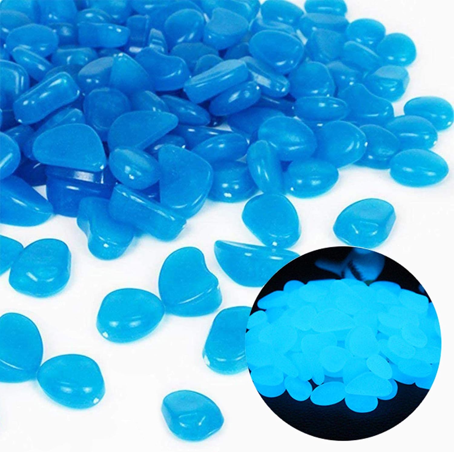Bonsai Garden Accessories - Rocas para pecera, guijarros azules brillantes