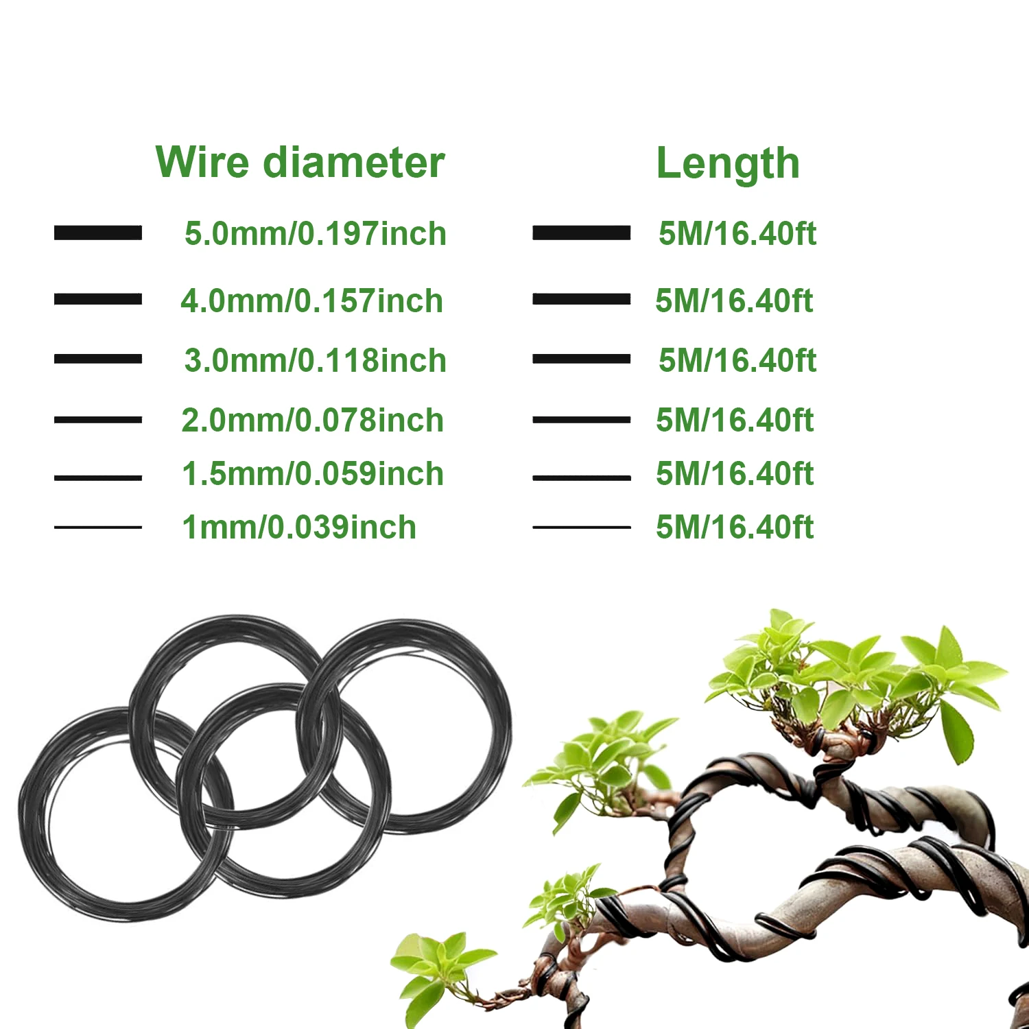 1 rollo de alambre de aluminio - Bonsai Garden Accessories reseña y precio