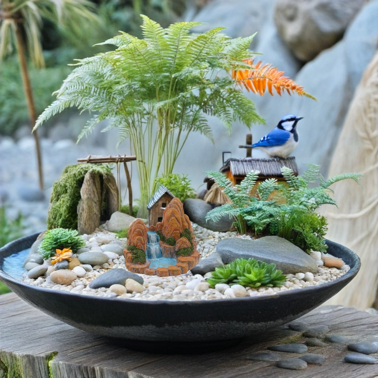 2 Piezas de Rocalla en Miniatu - Bonsai Garden With Pond reseña y precio